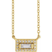 14K Yellow 1/10 CTW Natural Diamond Halo-Style 18' Necklace