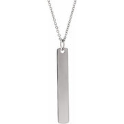 Sterling Silver Engravable Bar 16-18' Necklace