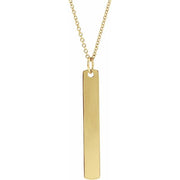 14K Yellow Engravable Bar 16-18' Necklace