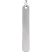14K White Rectangle Bar Pendant