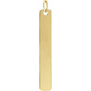 14K Yellow Rectangle Bar Pendant