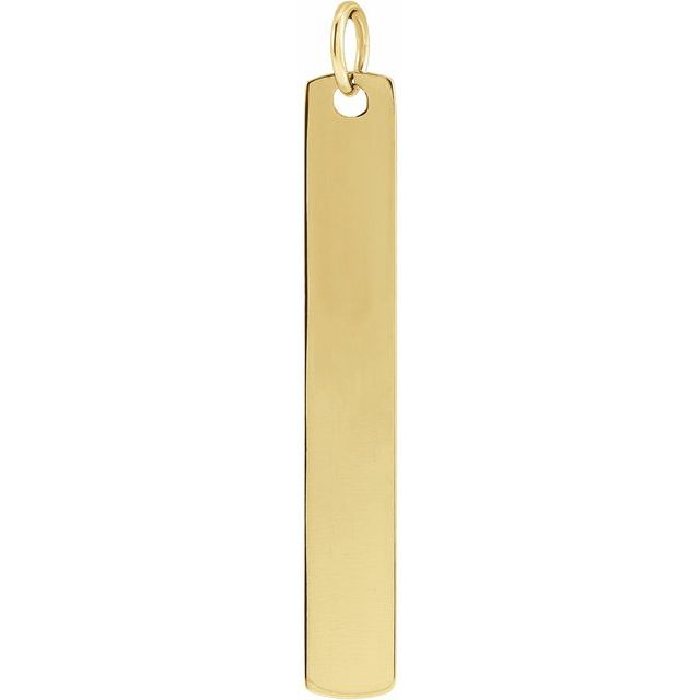 14K Yellow Rectangle Bar Pendant