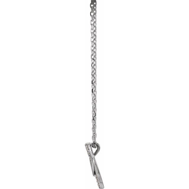 Sterling Silver .05 Ctw Natural Diamond Double Leaf 18' Necklace