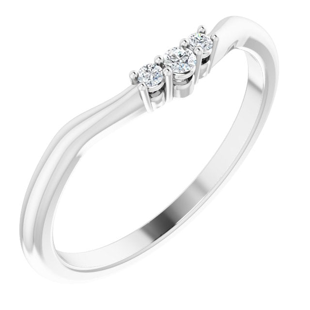 14k White .05 Ctw Natural Diamond Matching Band