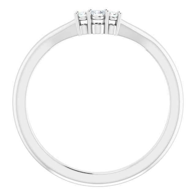 14k White .05 Ctw Natural Diamond Matching Band