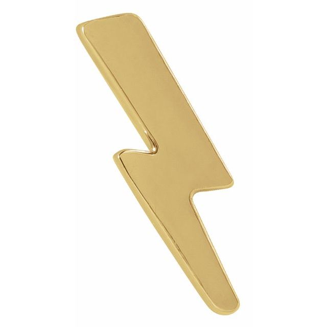 14K Yellow Tiny Lightning Bolt Right Earring