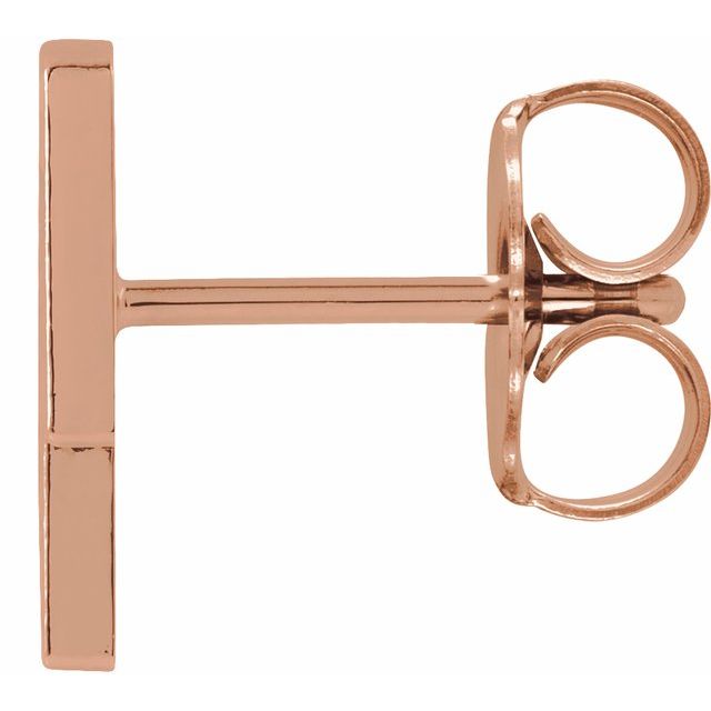 14K Rose Tiny Lightning Bolt Right Earring