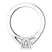 14K White .03 CT Natural Diamond Tiny Solitaire Ring Dangle