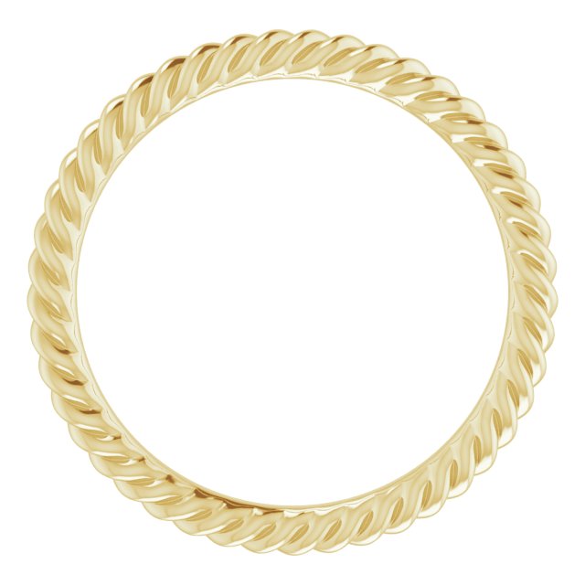 14K Yellow 1.3 mm Skinny Rope Band Size 3