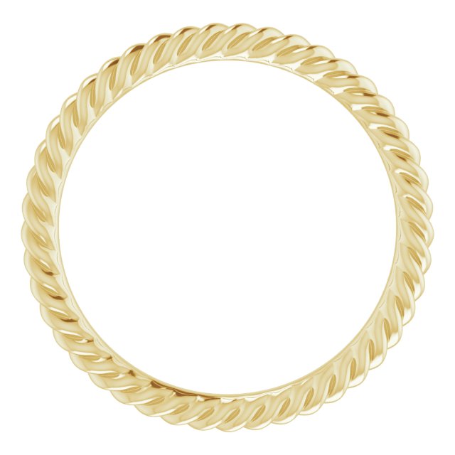 14K Yellow 1.3 mm Skinny Rope Band Size 3.5