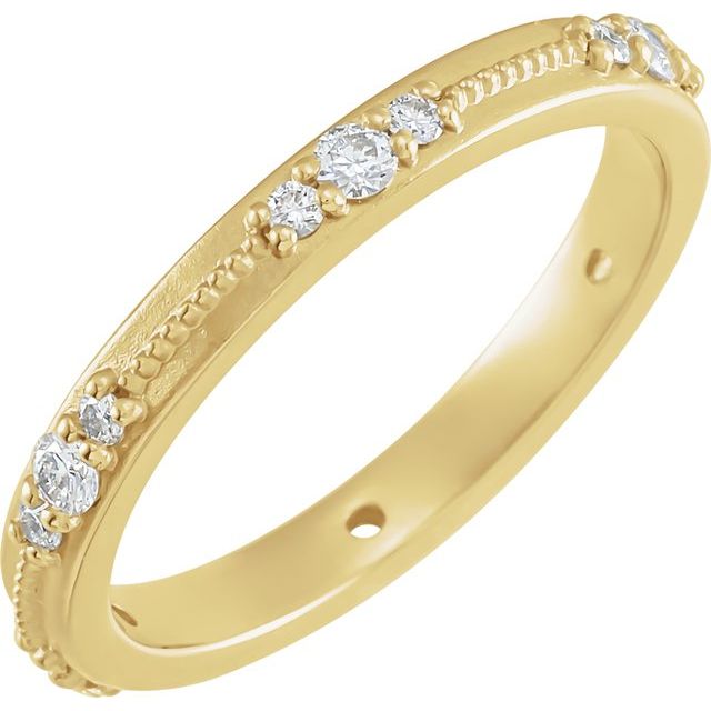 14K Yellow 1/3 CTW Natural Diamond Eternity Band Size 5.5