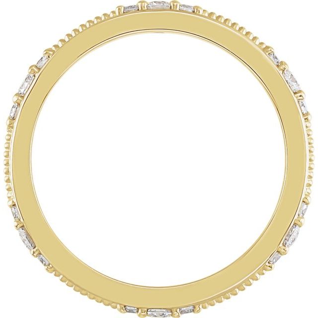 14K Yellow 1/3 CTW Natural Diamond Eternity Band Size 5.5