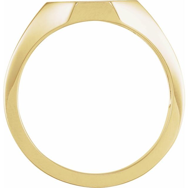 14K Yellow Octagon Signet Ring
