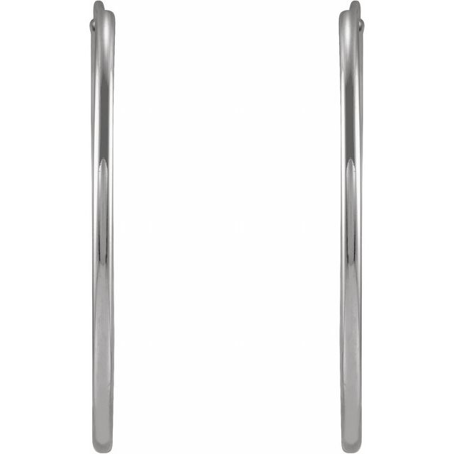 14K White Flexible Endless Tube 25 mm Hoop Earrings