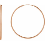 14K Rose Flexible Endless Tube 30 mm Hoop Earrings