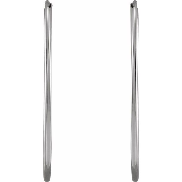 14K White Flexible Endless Tube 30 mm Hoop Earrings