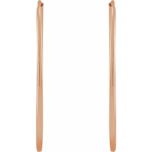 14K Rose Flexible Endless Tube 30 mm Hoop Earrings