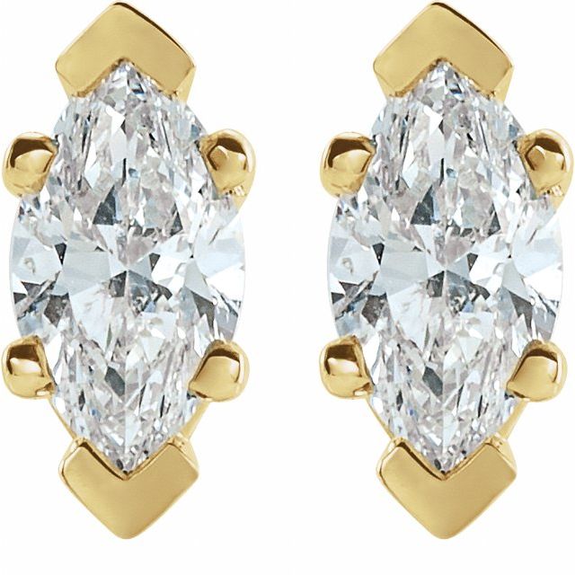14k Yellow 1/2 Ctw Natural Diamond Earrings