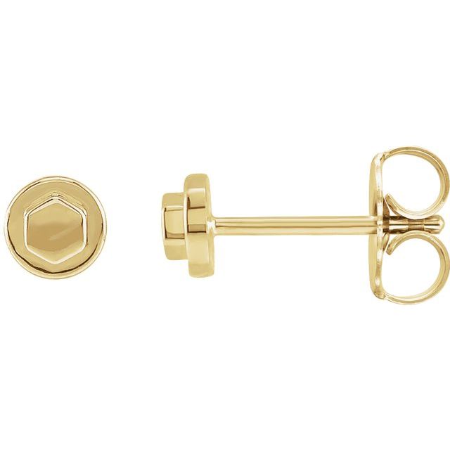 14K Yellow Bolt Earrings