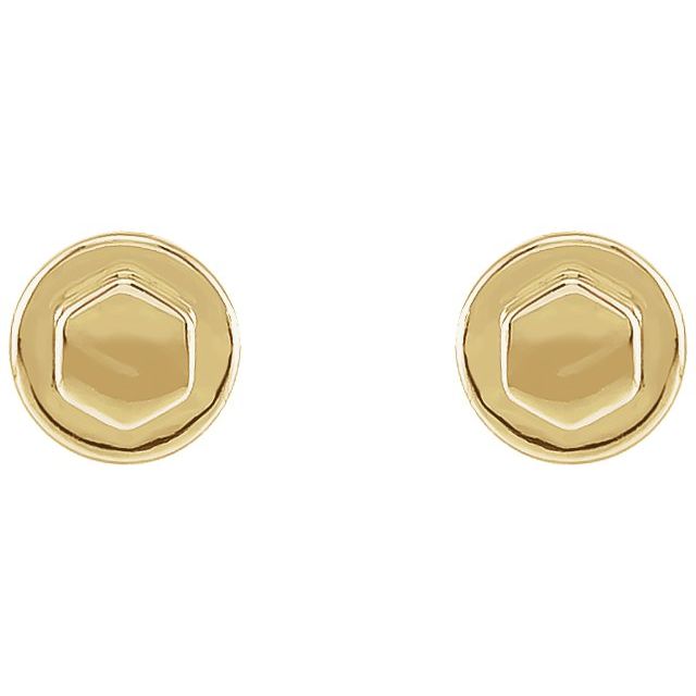 14K Yellow Bolt Earrings