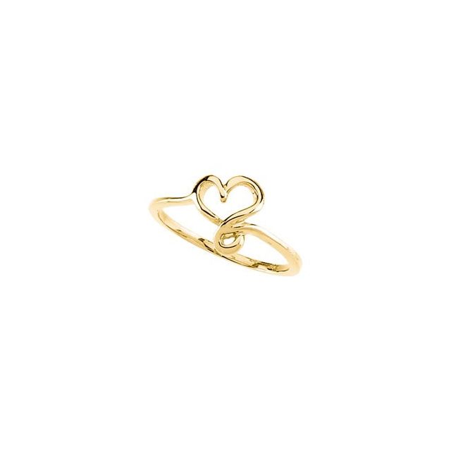 14K Yellow Freeform Heart Ring