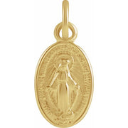 14k Yellow 12x8 Mm Oval Miraculous Medal
