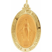 14K Yellow 26x18 mm Oval Miraculous Medal