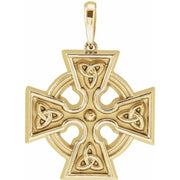 14K Yellow Celtic-Inspired Cross Pendant