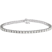 14k White 4 Ctw Lab-grown Diamond Line 7 1/4' Bracelet