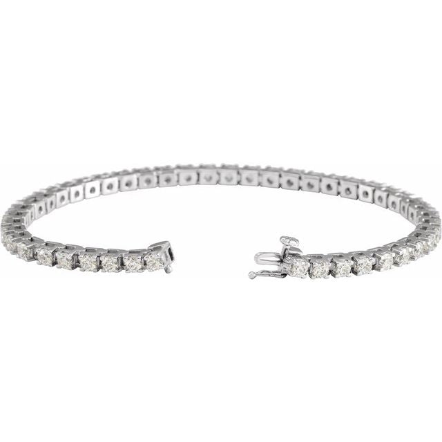 14k White 5 Ctw Lab-grown Diamond Line 7 1/4' Bracelet