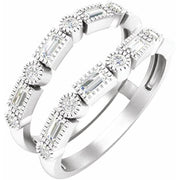 14K White 1/2 CTW Natural Diamond Ring Guard