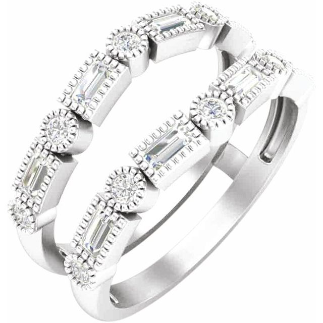 14K White 1/2 CTW Natural Diamond Ring Guard