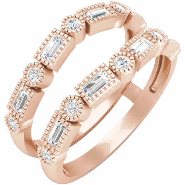 14K Rose 1/2 CTW Natural Diamond Ring Guard