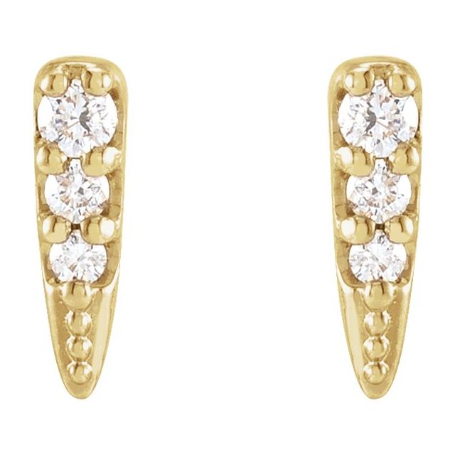 14K Yellow .07 CTW Natural Diamond Spike Earrings