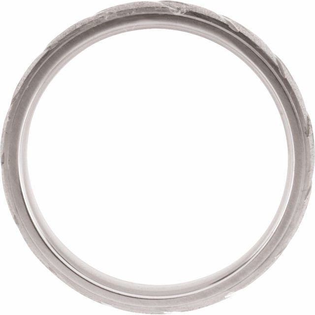 14K White 6 mm Design Band Size 12