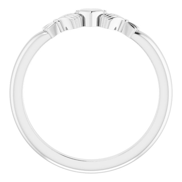 14K White Claddagh Ring