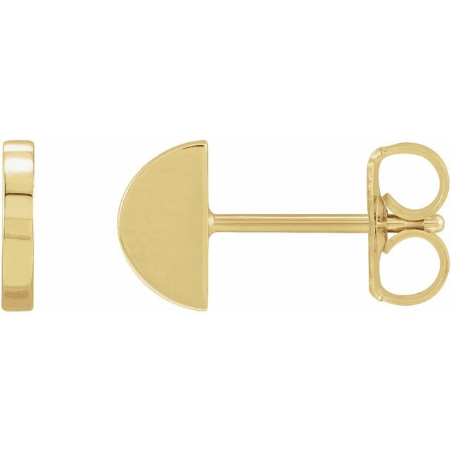 14K Yellow Half Moon Earrings