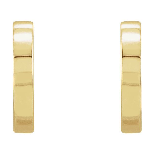 14K Yellow Half Moon Earrings