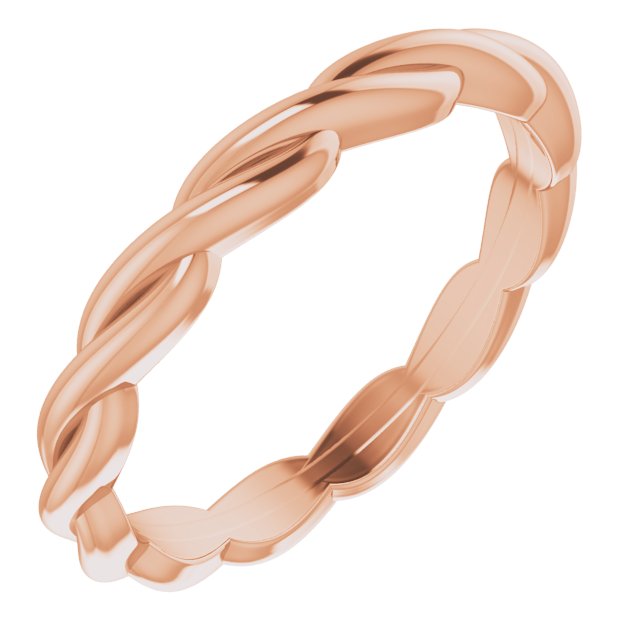 18K Rose Woven-Design Band Size 5.5