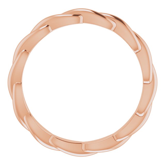 18K Rose Woven-Design Band Size 5.5