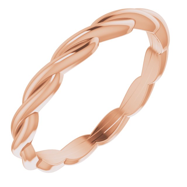 14K Rose Woven-Design Band Size 7.5