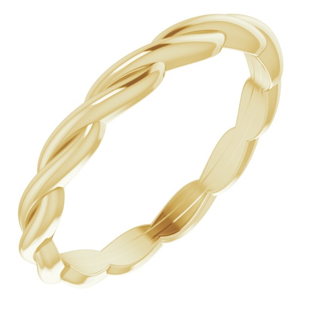 14k Yellow Woven-design Band Size 7.5