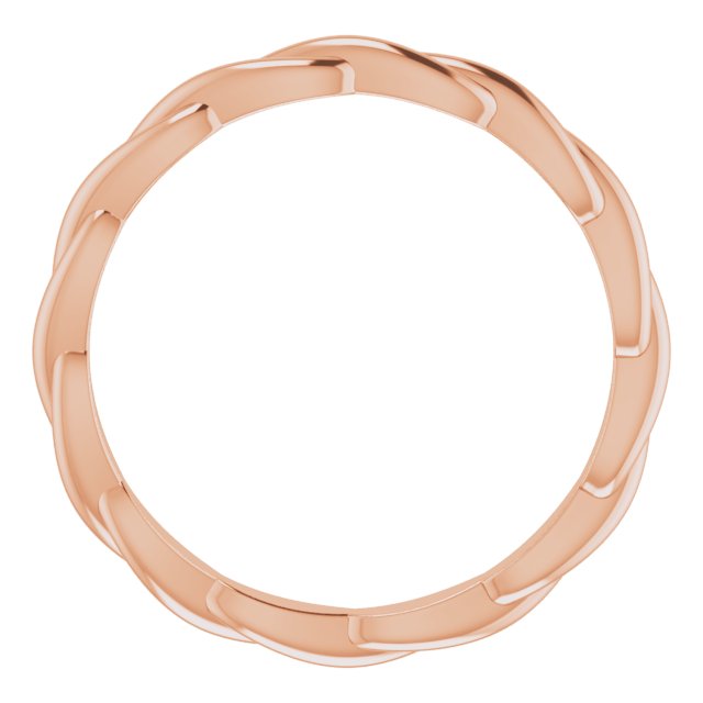 14K Rose Woven-Design Band Size 7.5