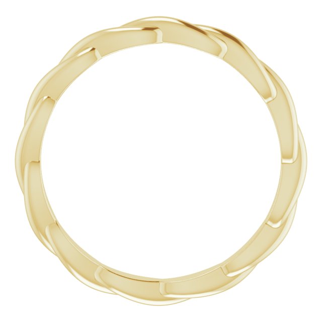 14k Yellow Woven-design Band Size 7.5