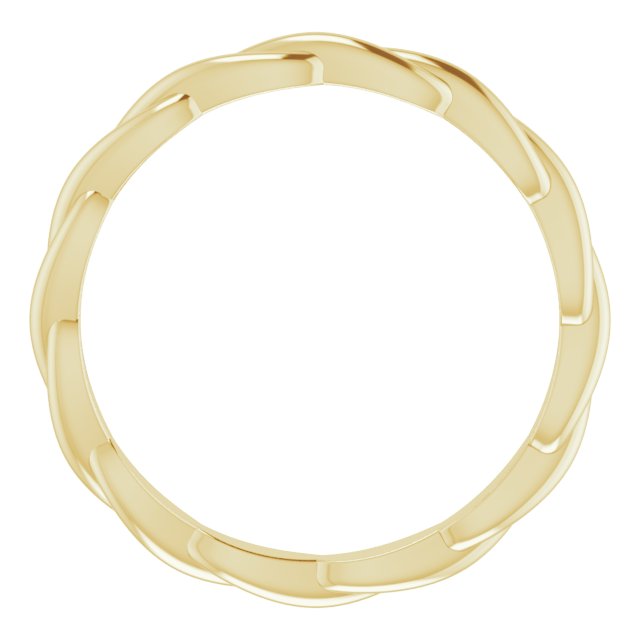 14K Yellow Woven-Design Band Size 8