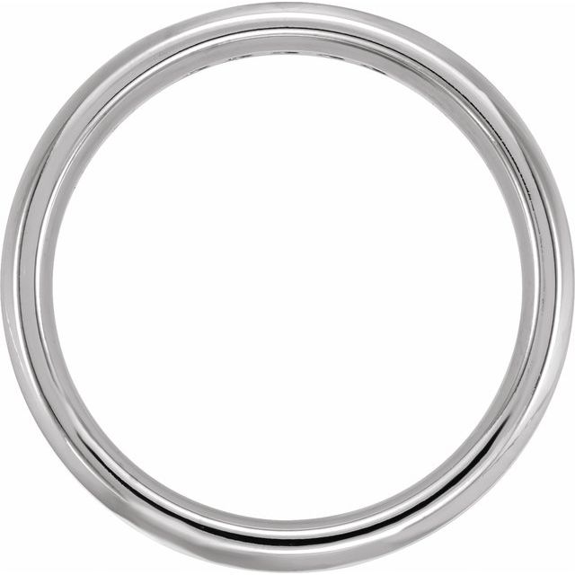 14K White 1/5 CTW Natural Diamond Beveled Edge Band Size 10