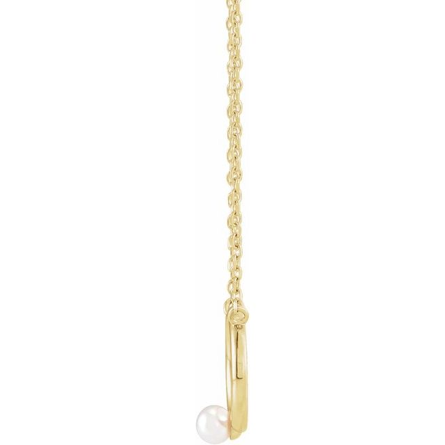 14K Yellow Cultured Seed Pearl Circle 18' Necklace