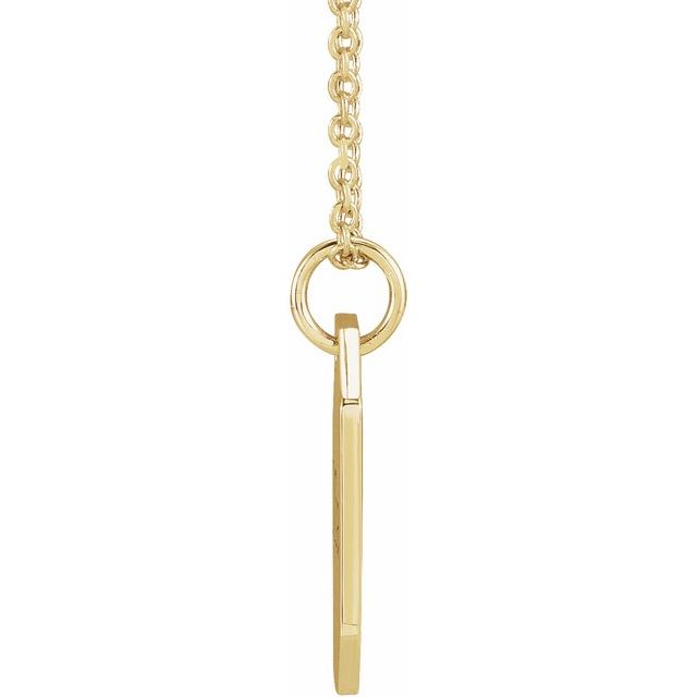 14K Yellow Engravable Dog Tag 16-18' Necklace