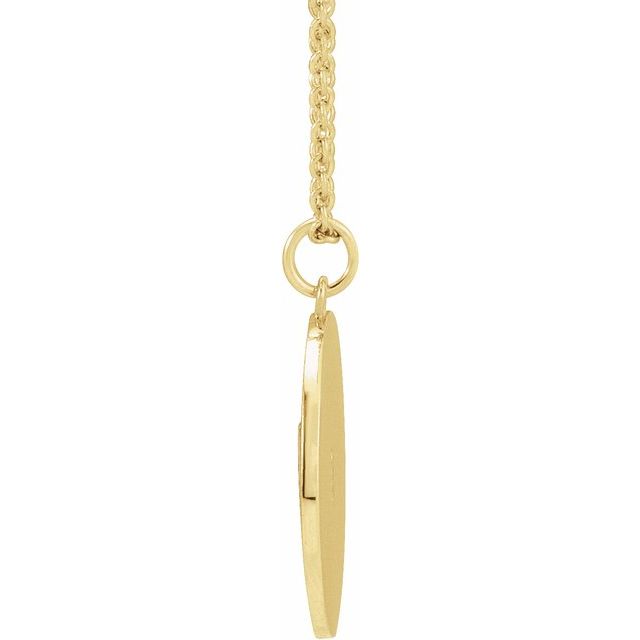14K Yellow .08 CT Natural Diamond Disc 16-18' Necklace