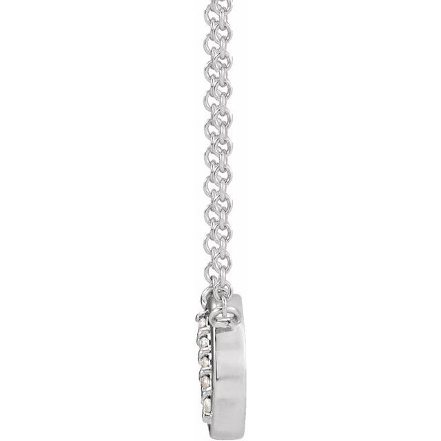 14K White .03 CTW Natural Diamond Circle 18' Necklace